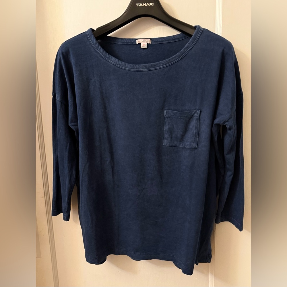 PRETTY BLUE 3/4 SLEEVE LIGHTWEIGHT 100% COTTON TOP
